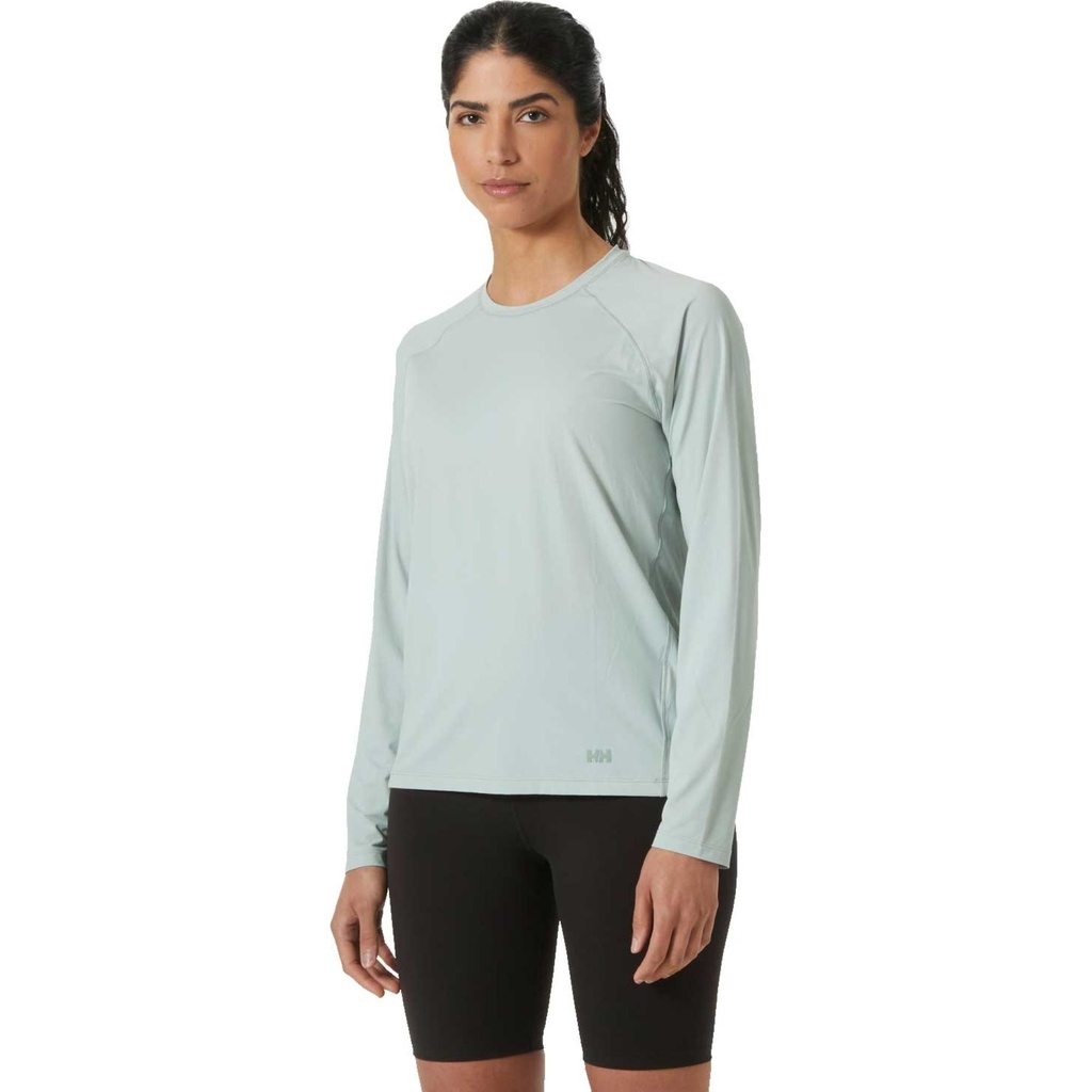 [000205058000000] Helly Hansen Women's Shine Long Sleeve Crew Shirt (Green Mist, XS)