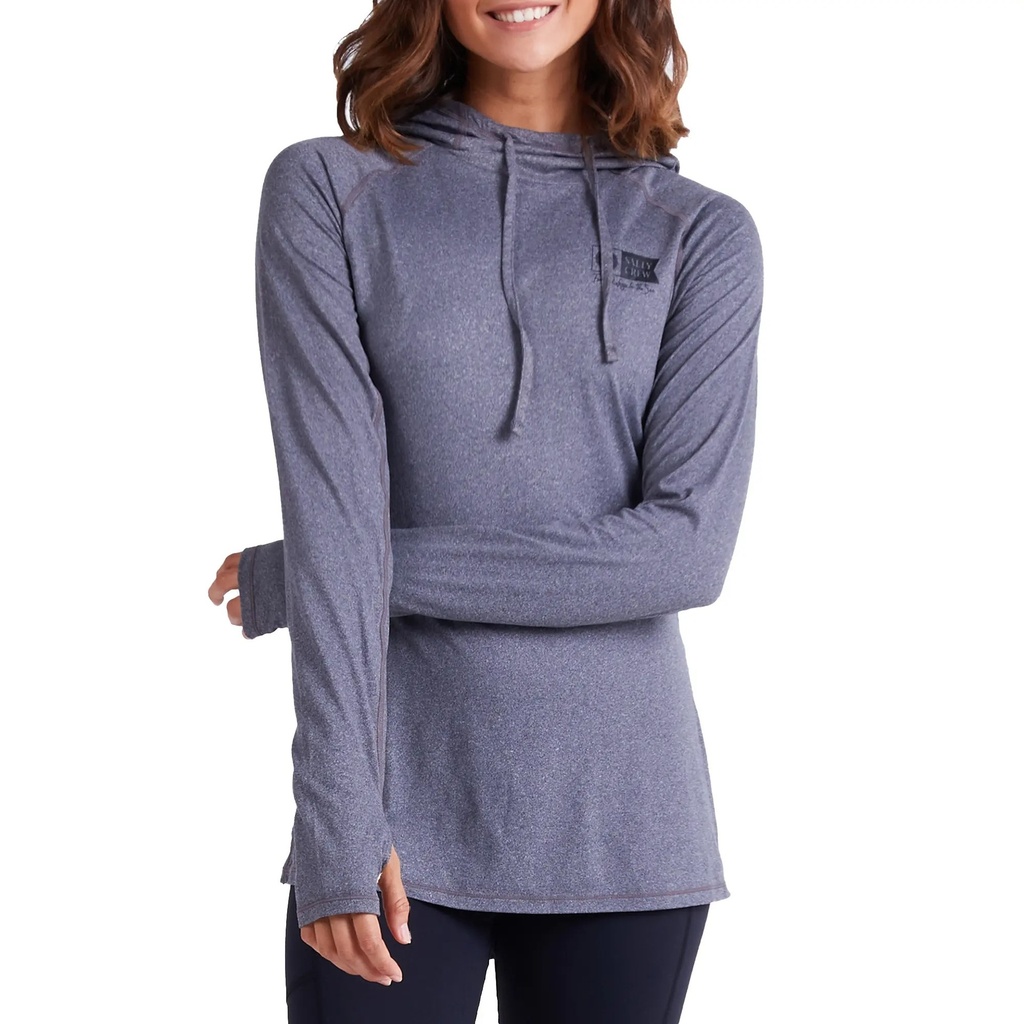 [000205215000000] Salty Crew Women's Thrill Seekers Hooded Sun Shirt (Charcoal, S)