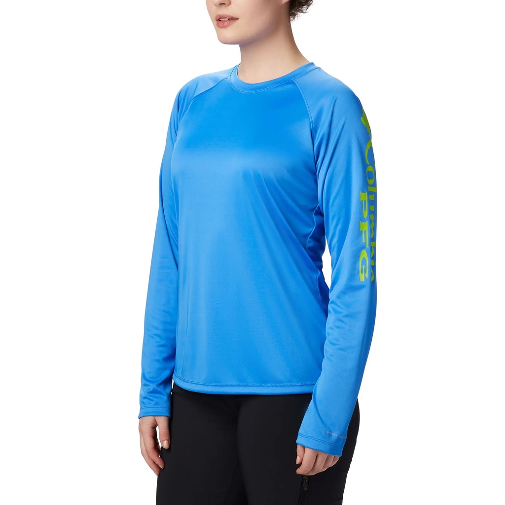 [000205376000000] Columbia Women's PFG Tidal Tee II Long Sleeve Top (Harbor Blue, S)