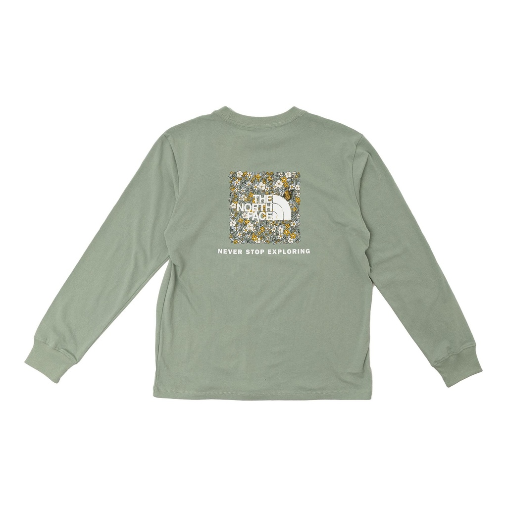 [000205516000000] The North Face Women's Evolution Floral Box NSE Long Sleeve Graphic T-Shirt (Slate Moss, XS)