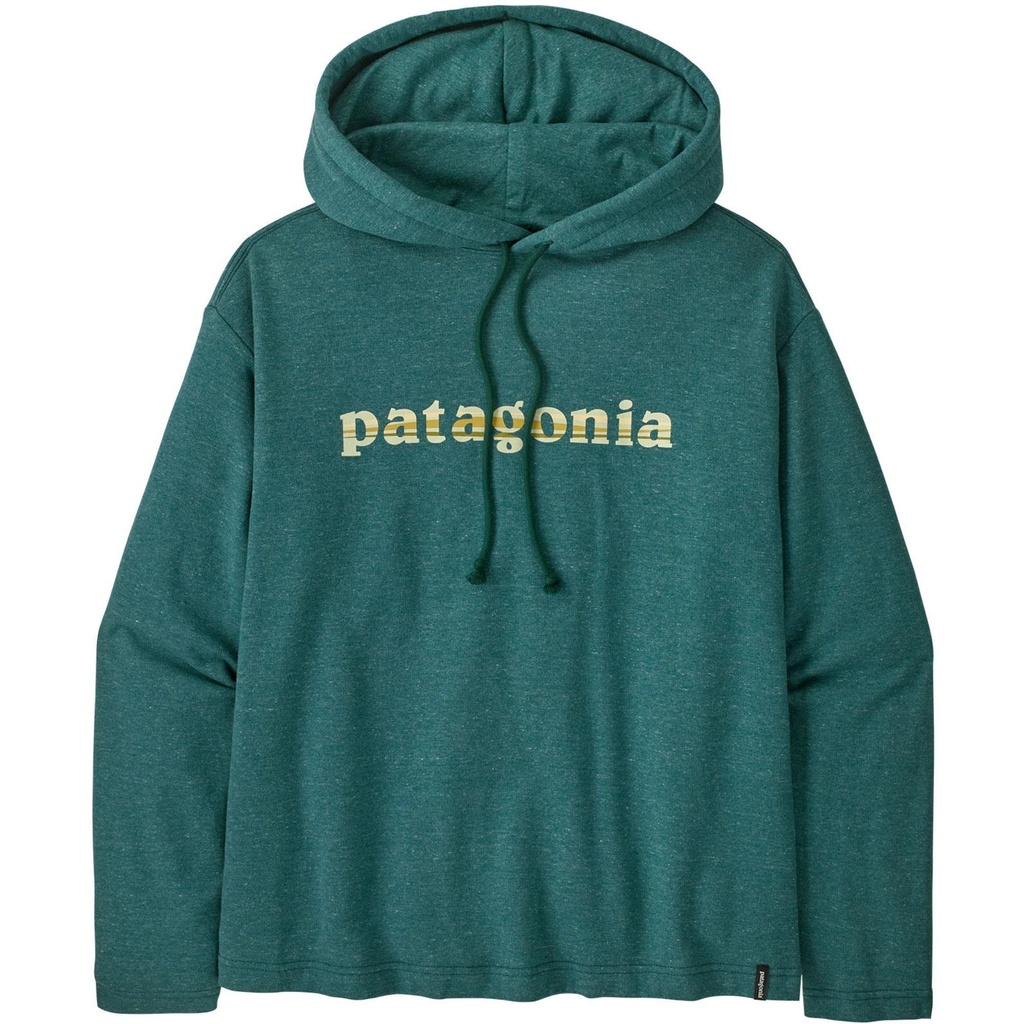 [000205606000000] Patagonia Women's Lightweight '73 Text Logo Wildrise Hoodie (Cascade Green, XS)