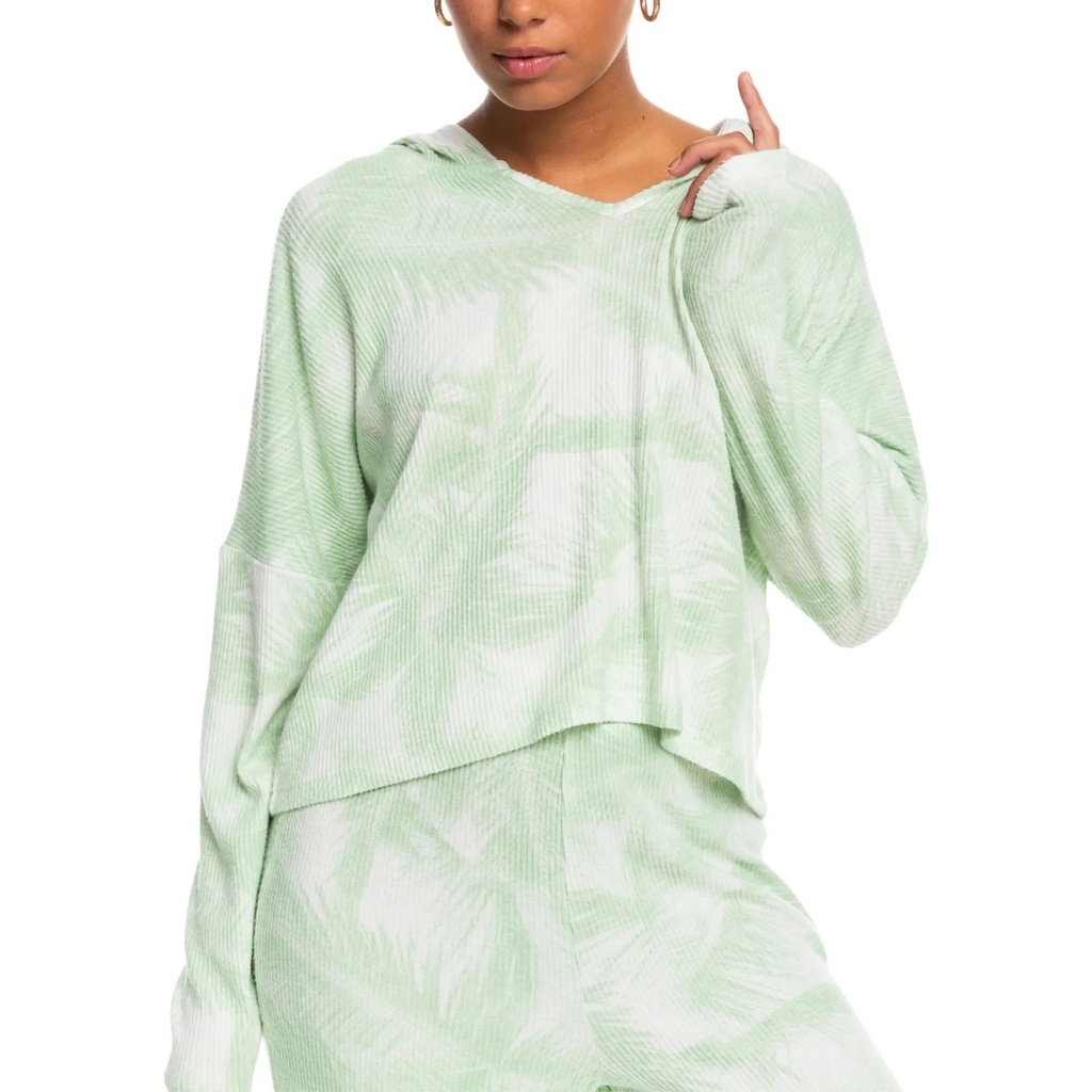 [000205741000000] ROXY Women's Endless Daze Hoodie Rib Pullover Hoodie (S)