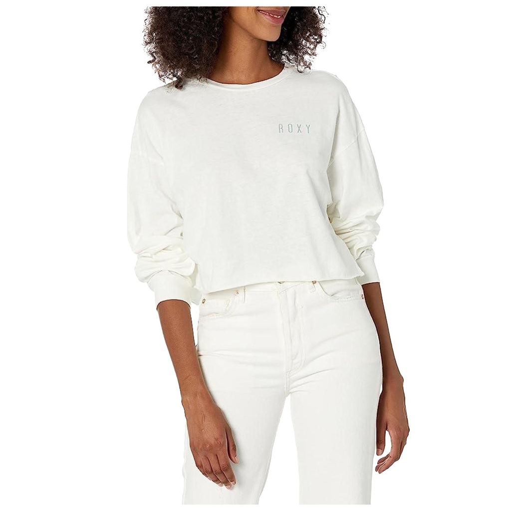 [000205750000000] ROXY Women's Mountain View Oversized Long Sleeve Cropped T Shirt (S)