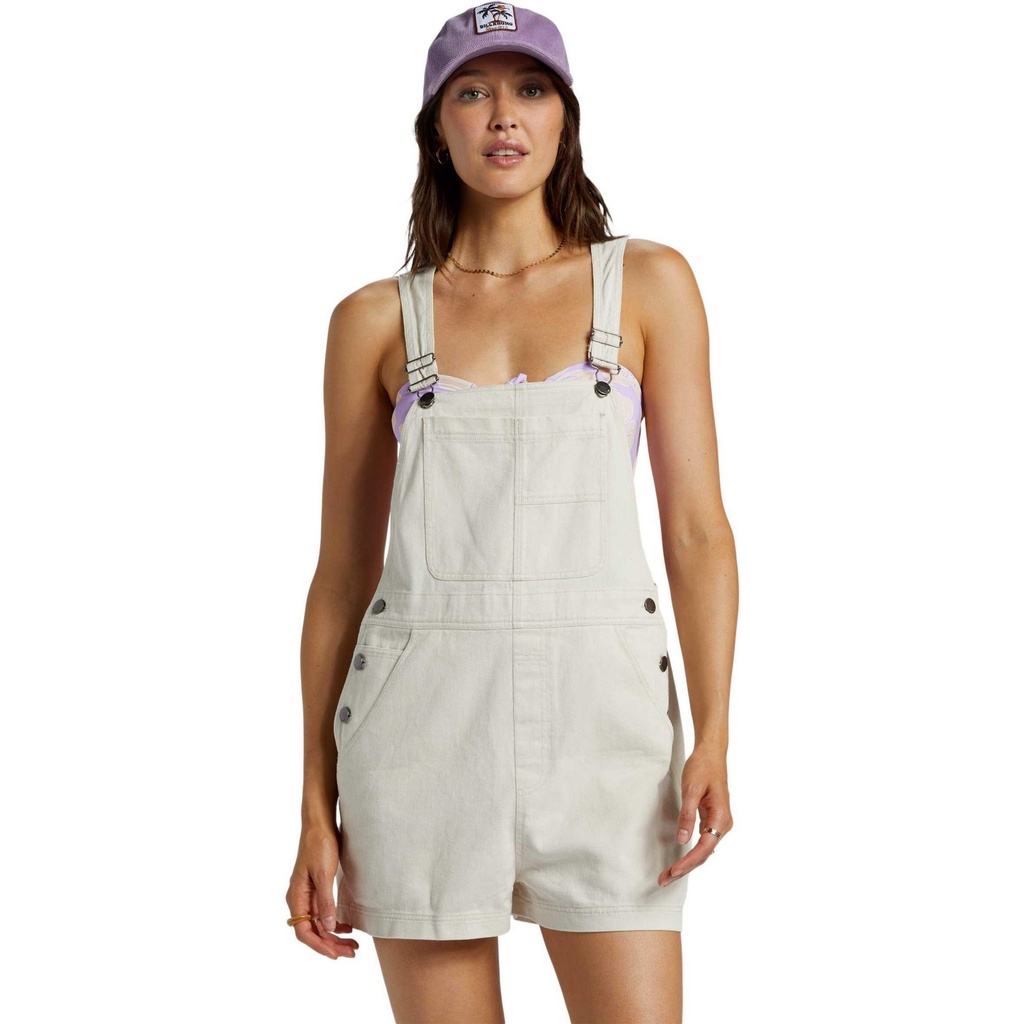 [000206014000000] Billabong Women's Sand Canyon Denim Overall Shorts (S)