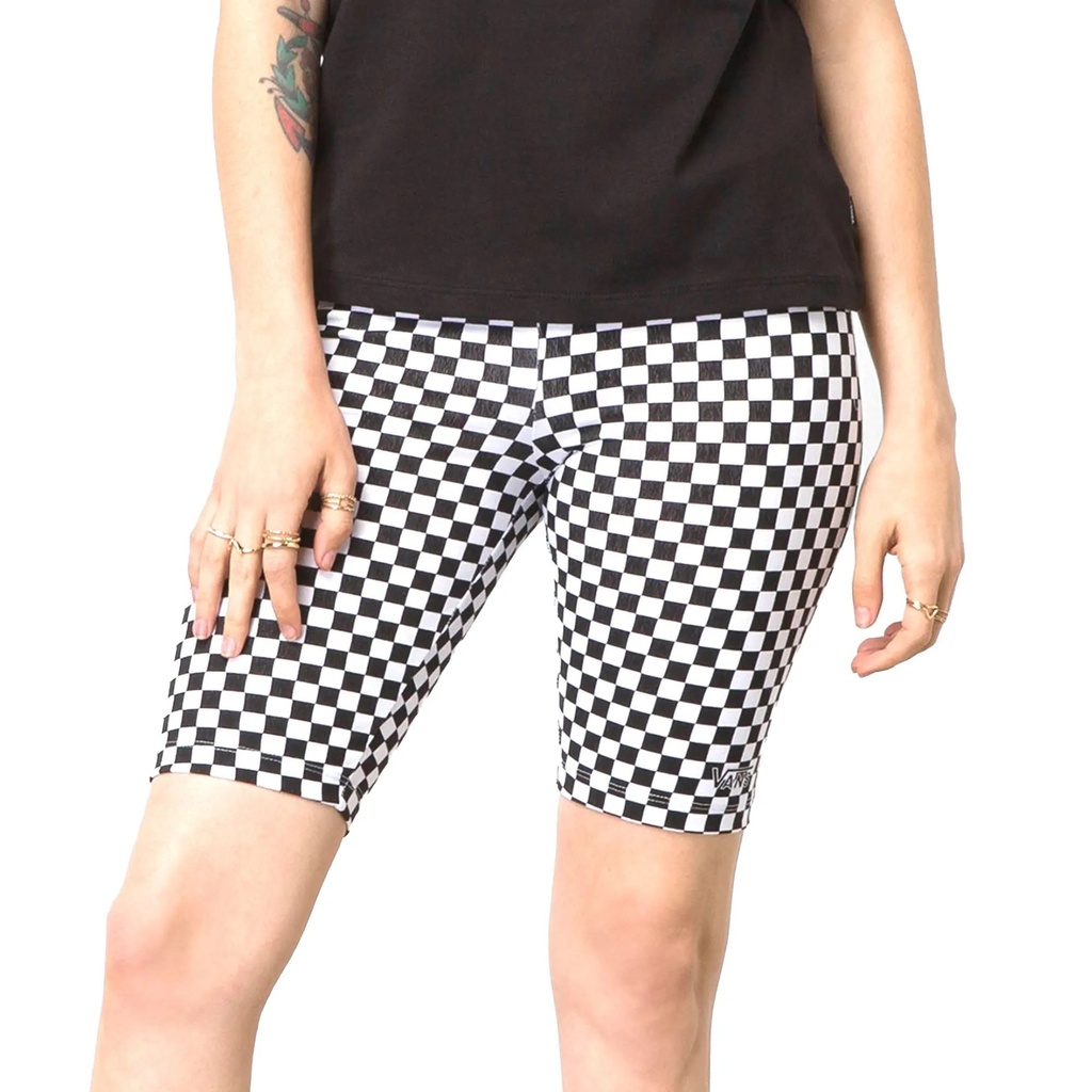 [000206418000000] Vans Women's Flying V Legging Shorts (Checkerboard, S)