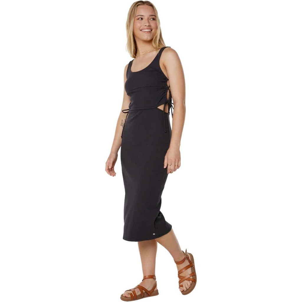 [000207185000000] ROXY Women's Surf Stoked Midi Dress (Phantom Solid, XS)