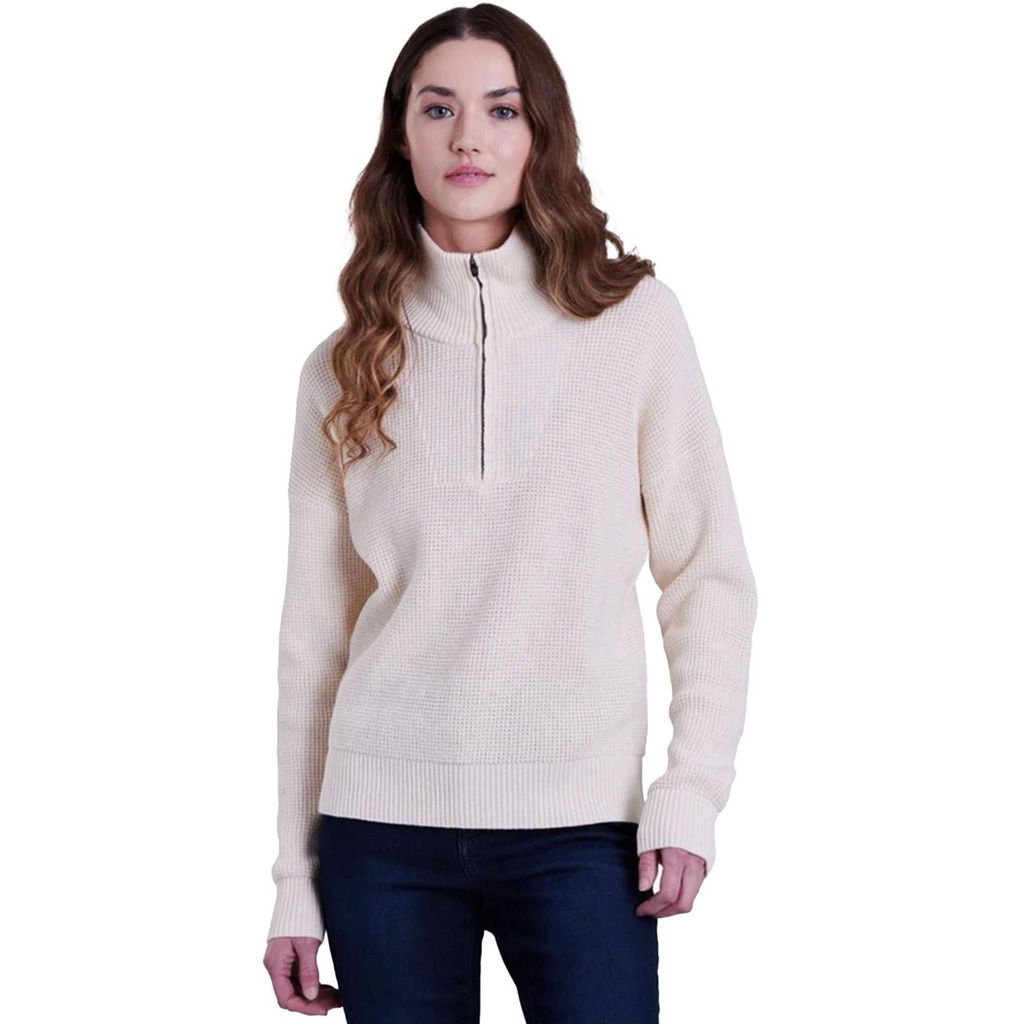 [000208128000000] KUHL Women's Norda 1/4 Zip Sweater (Stone, S)