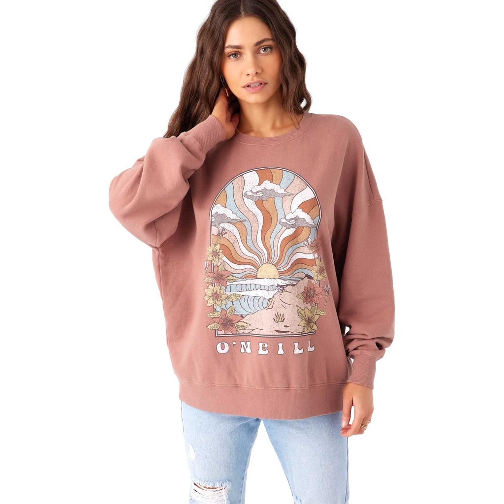 O'Neill Women's Choice Crew Neck Oversized Fit Fleece Pullover