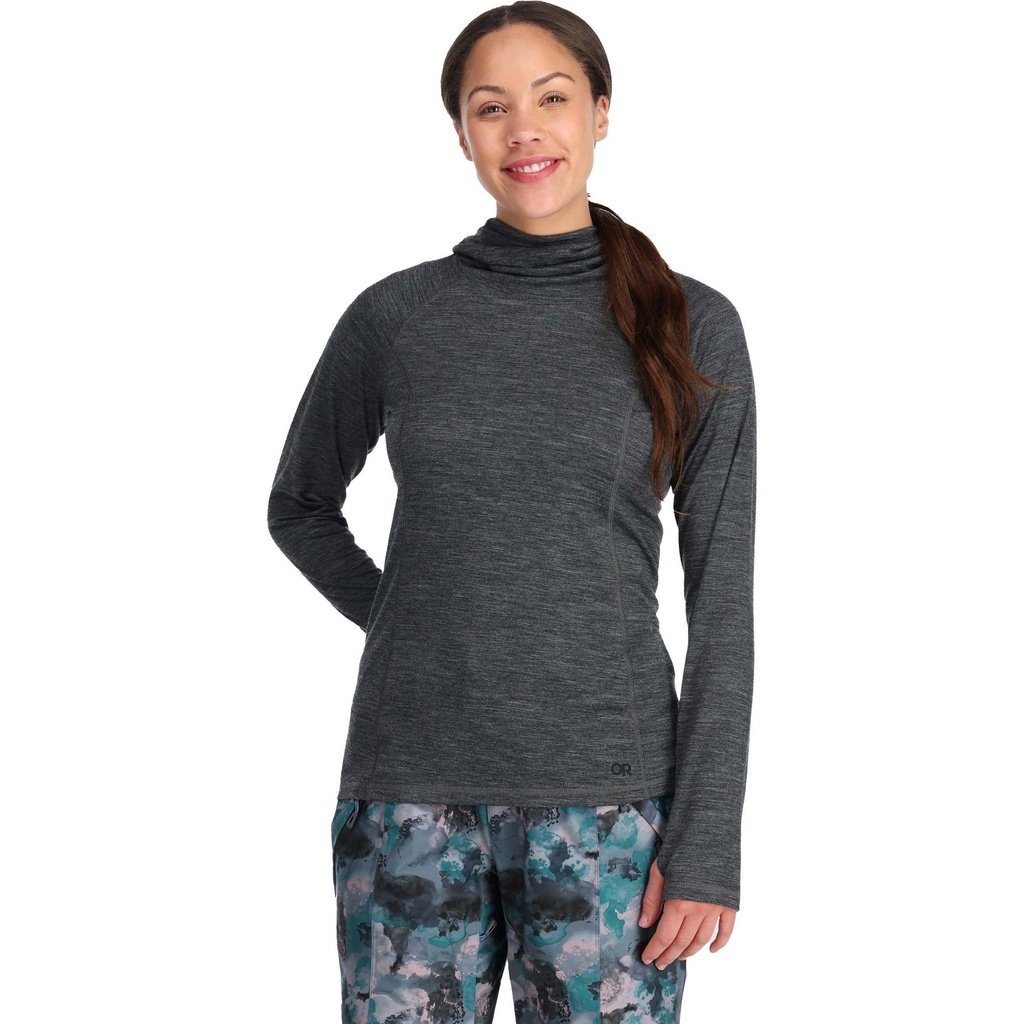 [000208410000000] Outdoor Research Women's Alpine Onset Merino 150 Hooded Shirt (Charcoal Heather, S)