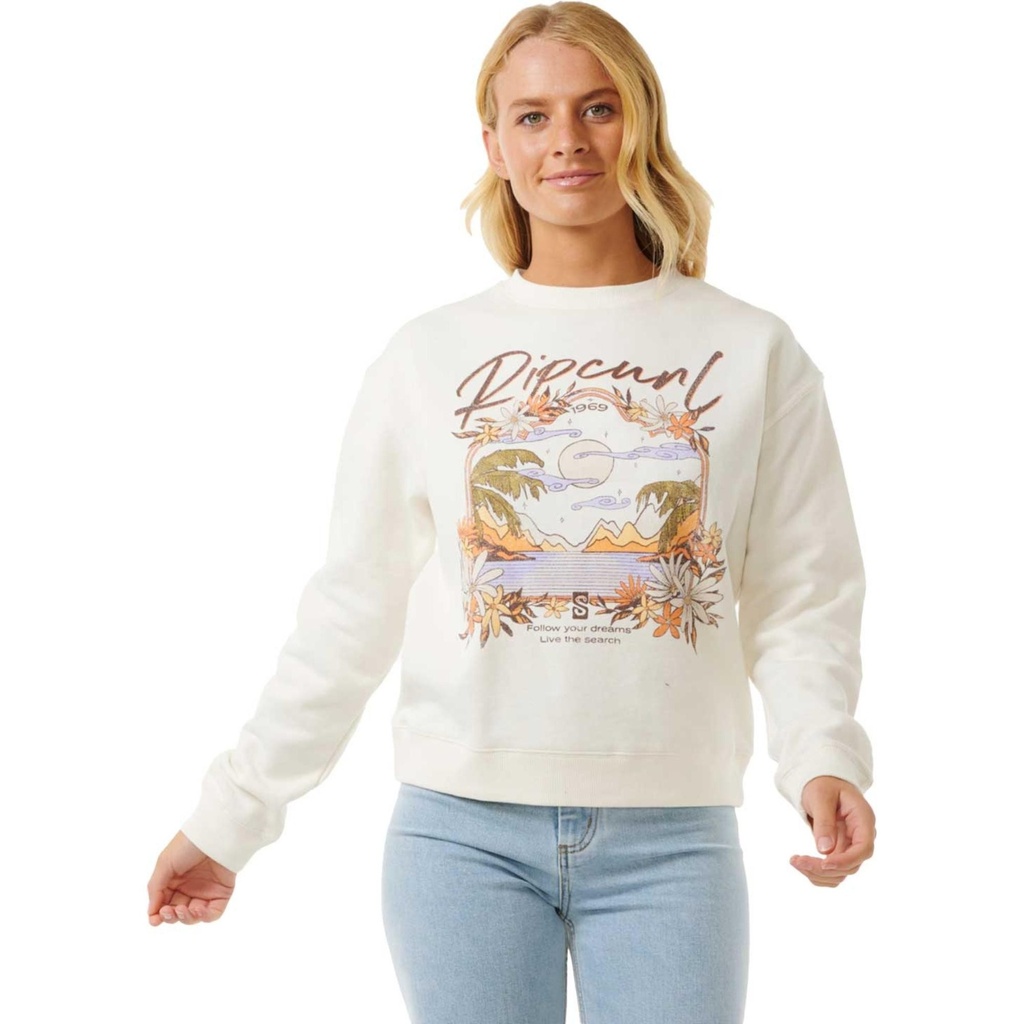 [000208515000000] RIP CURL Women's Cosmic Sky Relaxed Crew Sweatshirt (S)