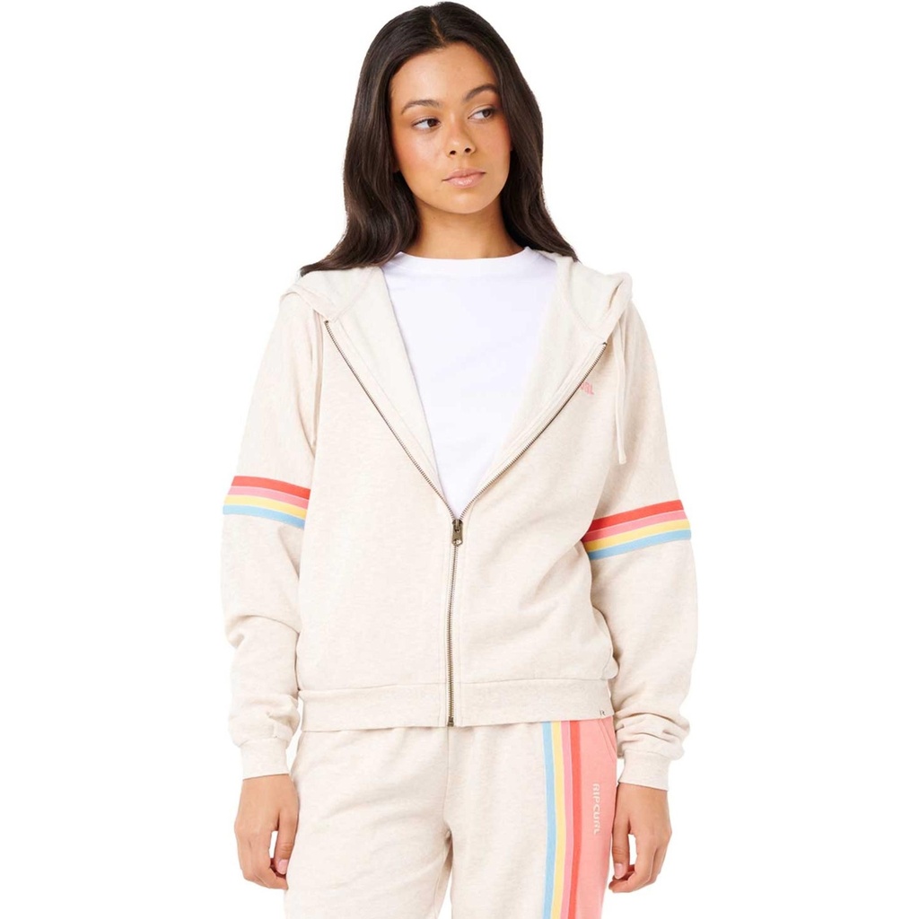 [000208520000000] Rip Curl Women's Surf Revival Zip Through Jacket (Oatmeal Marle, XXS)