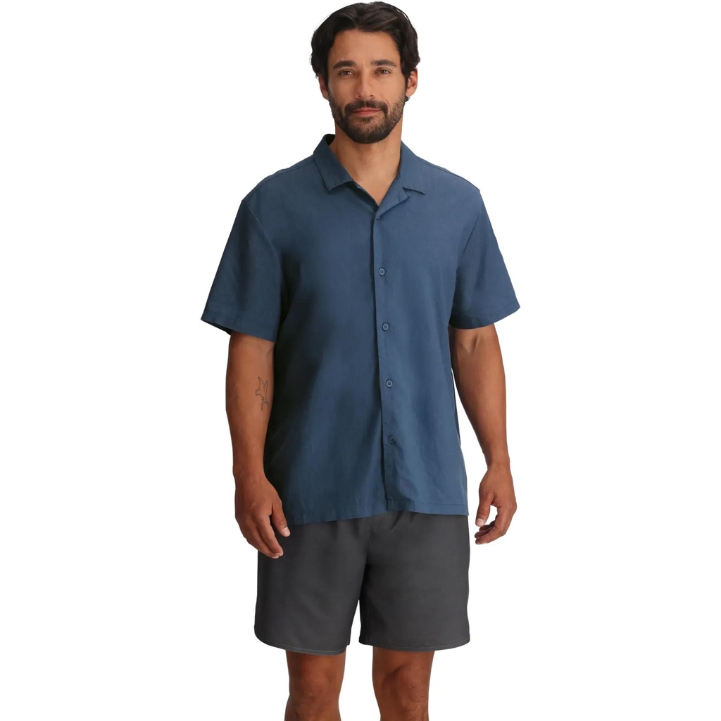 [000208796000000] Free Fly Men's Sullivan's Camp Button Down Shirt (Pacific Blue, S)