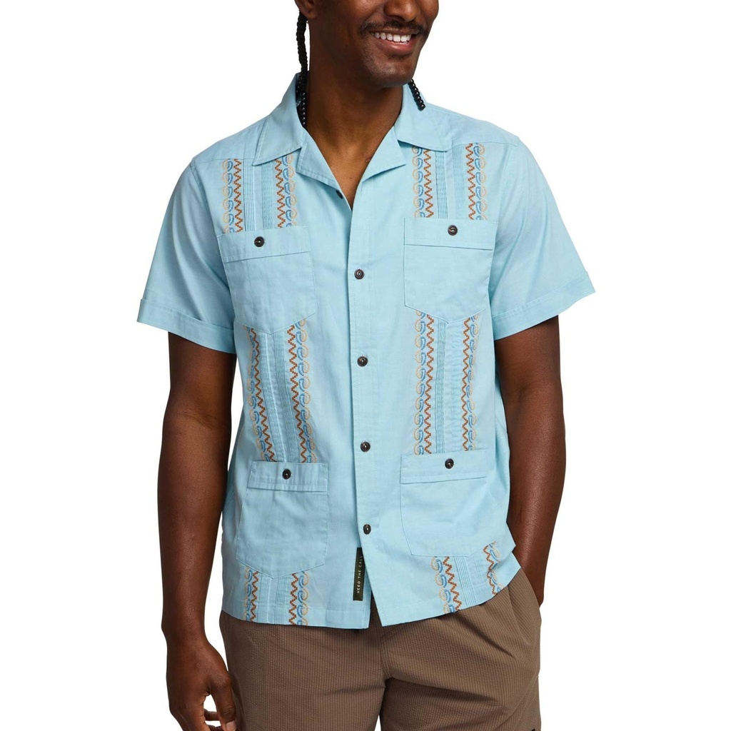 Howler Brothers Men's Guayabera Button Down Short Sleeve Shirt