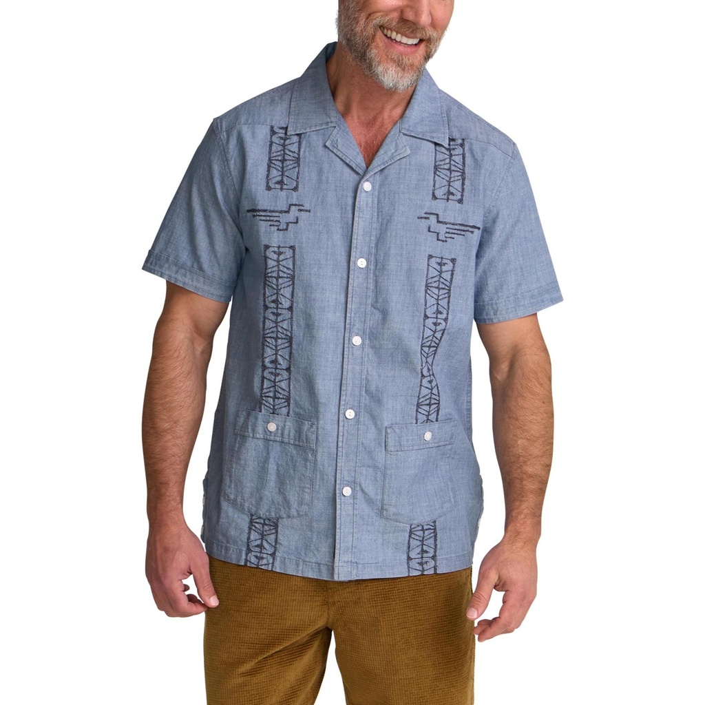 Howler Brothers Men's Guayabera Button Down Short Sleeve Shirt