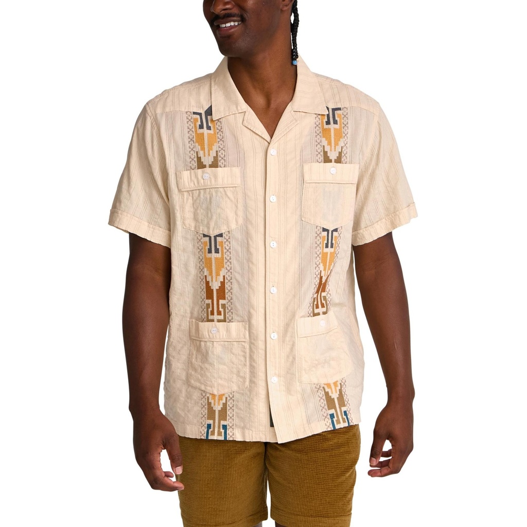 Howler Brothers Men's Guayabera Button Down Short Sleeve Shirt