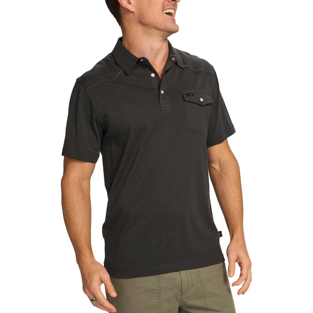 [000208805000000] Howler Brothers Men's Ranchero Short Sleeve Polo (Antique Black, S)