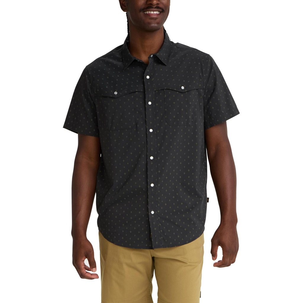 [000208807000046] Howler Brothers Men's Open Country Tech Snap-Up Shirt (Chalk, S)