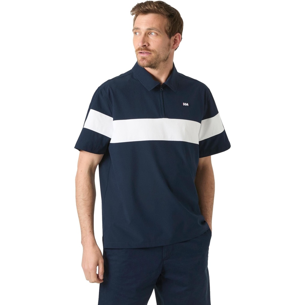 [000208947000000] Helly Hansen Men's Levante Quick Dry Half-Zip Short Sleeve Polo (Navy, S)