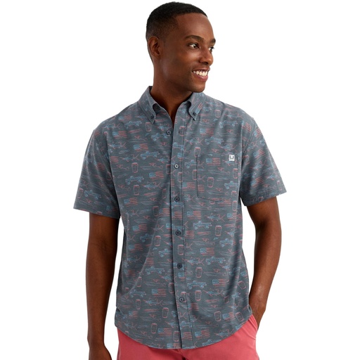 Huk Men's Kona Button Down Short Sleeve Shirt