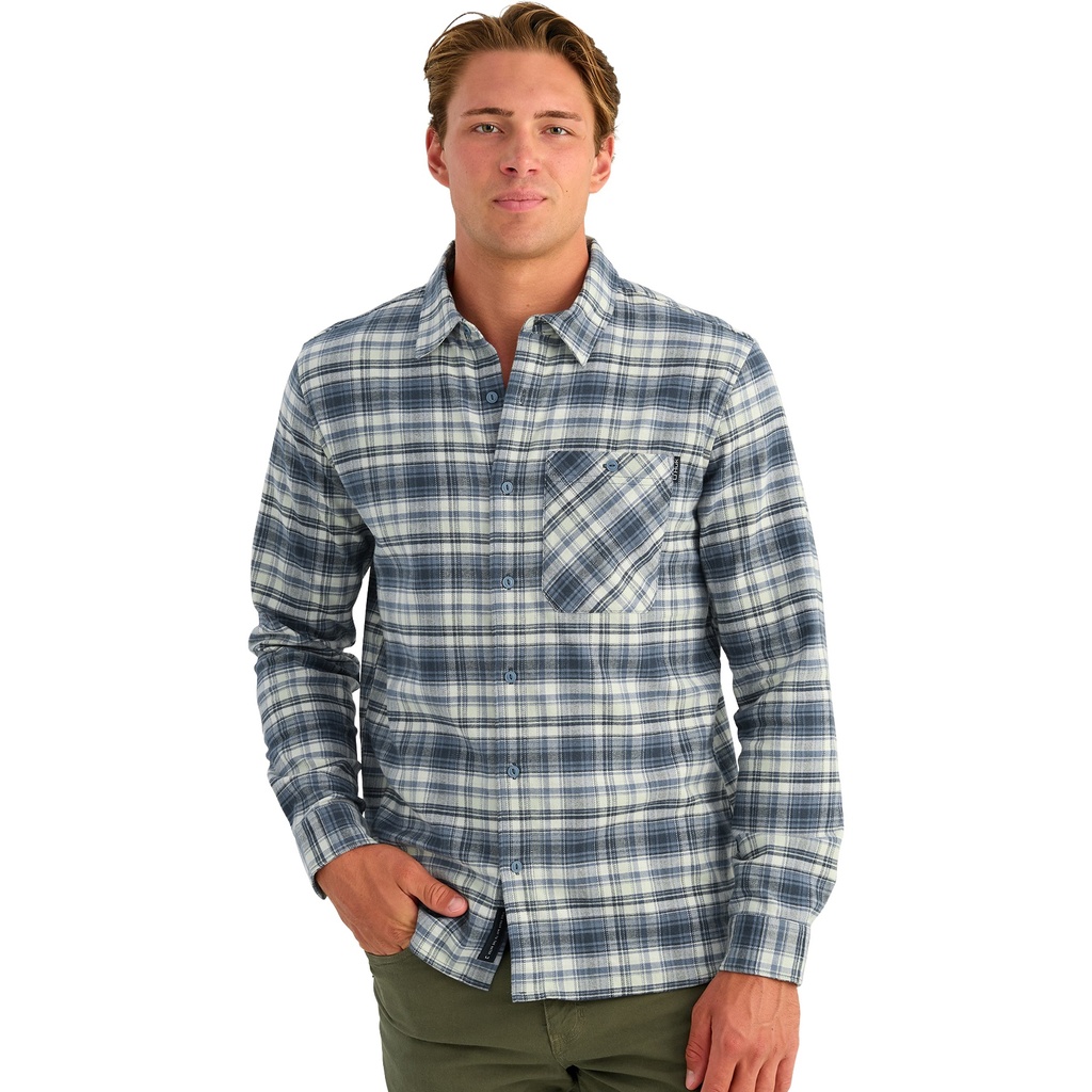 Huk Men's Ravenel Long Sleeve Button Down Flannel Shirt