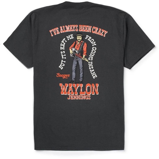 Seager Men's Waylon Jennings Always Been Crazy T-Shirt