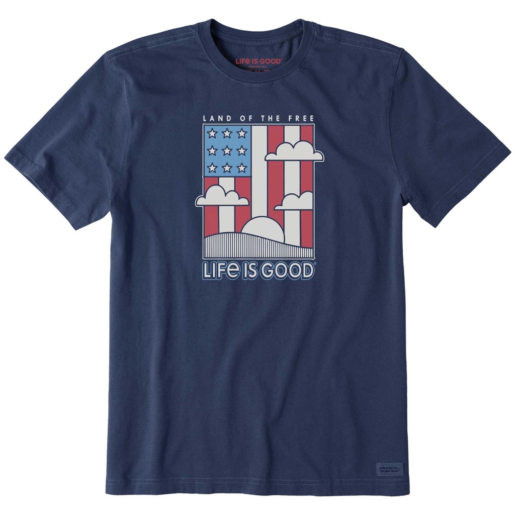 Life Is Good Men's Land of the Free Flag Crusher-LITE T Shirt
