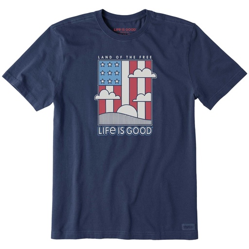 Life Is Good Men's Land of the Free Flag Crusher-LITE T Shirt
