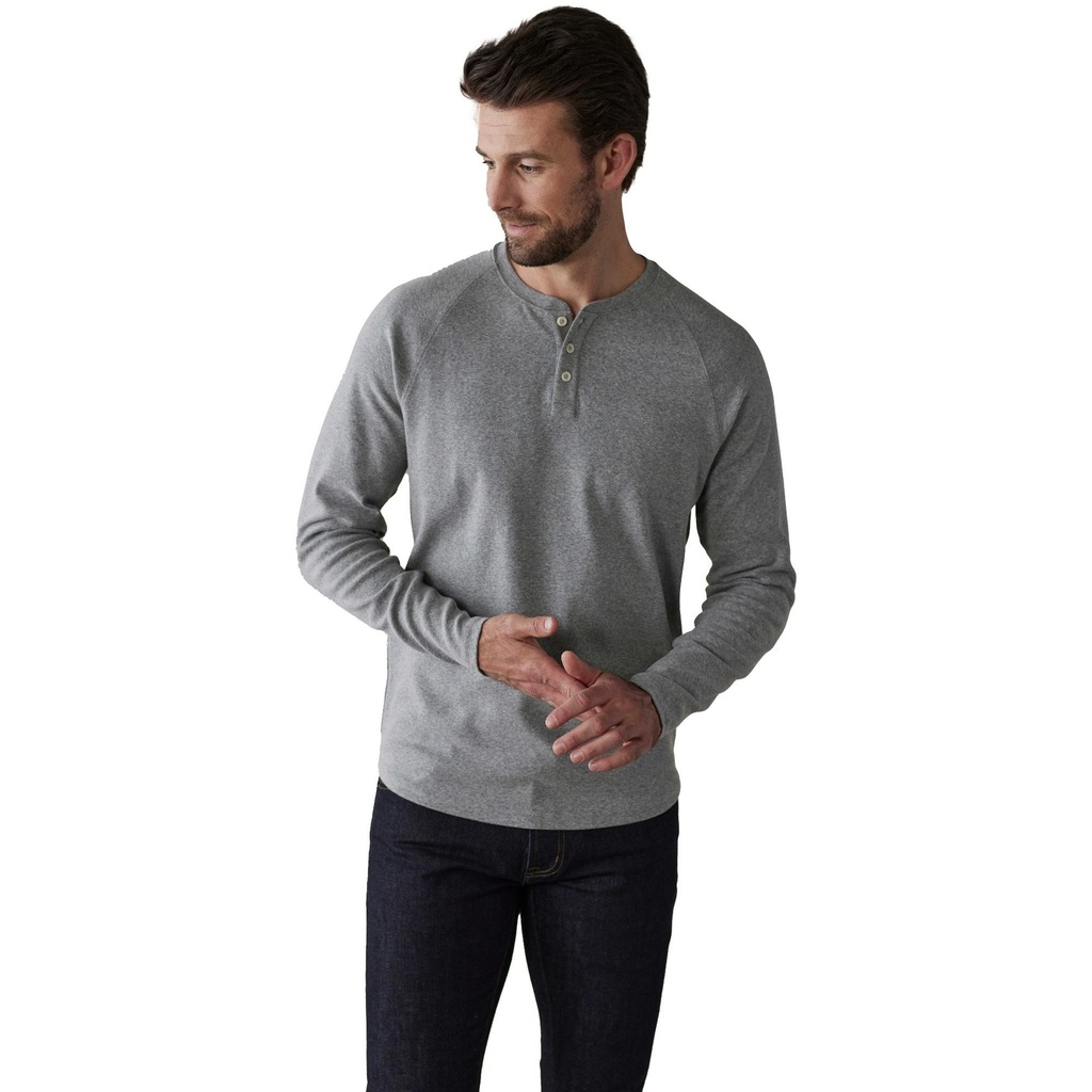 [000211754000000] The Normal Brand Men's Puremeso Everyday Henley Long Sleeve Shirt (Grey, S)