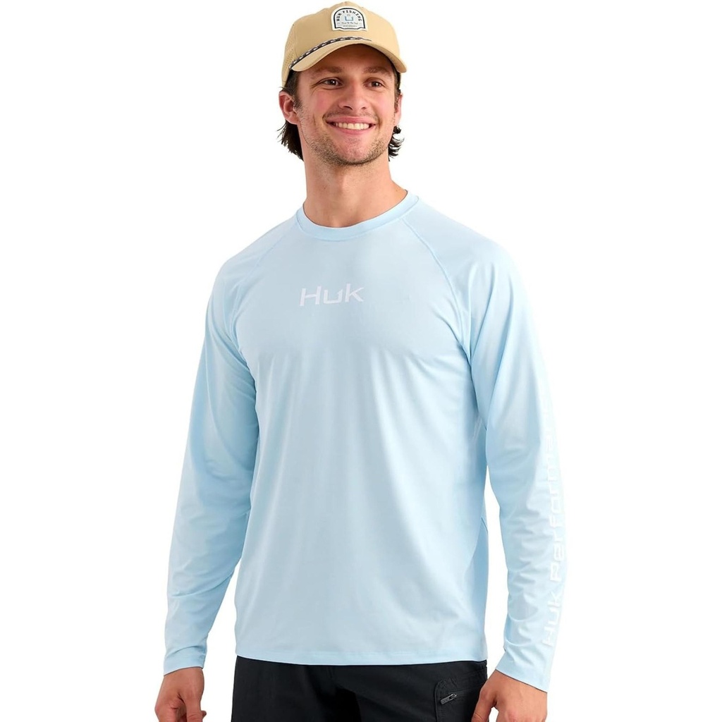 Huk Men's Airweight Crew Long Sleeve Shirt