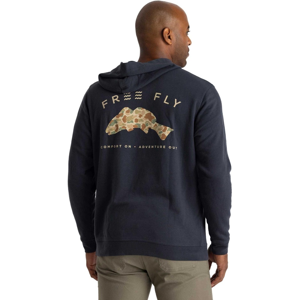 [000213118000000] Free Fly Men's Vintage Camo Redfish Fleece Hooded Pullover (S)