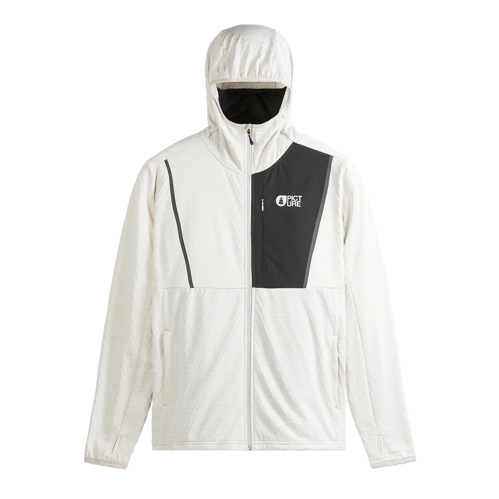 [000213281000000] Picture Organic Clothing Men's Bake Grid Front Zip Fleece Pullover (Harbor Grey, S)