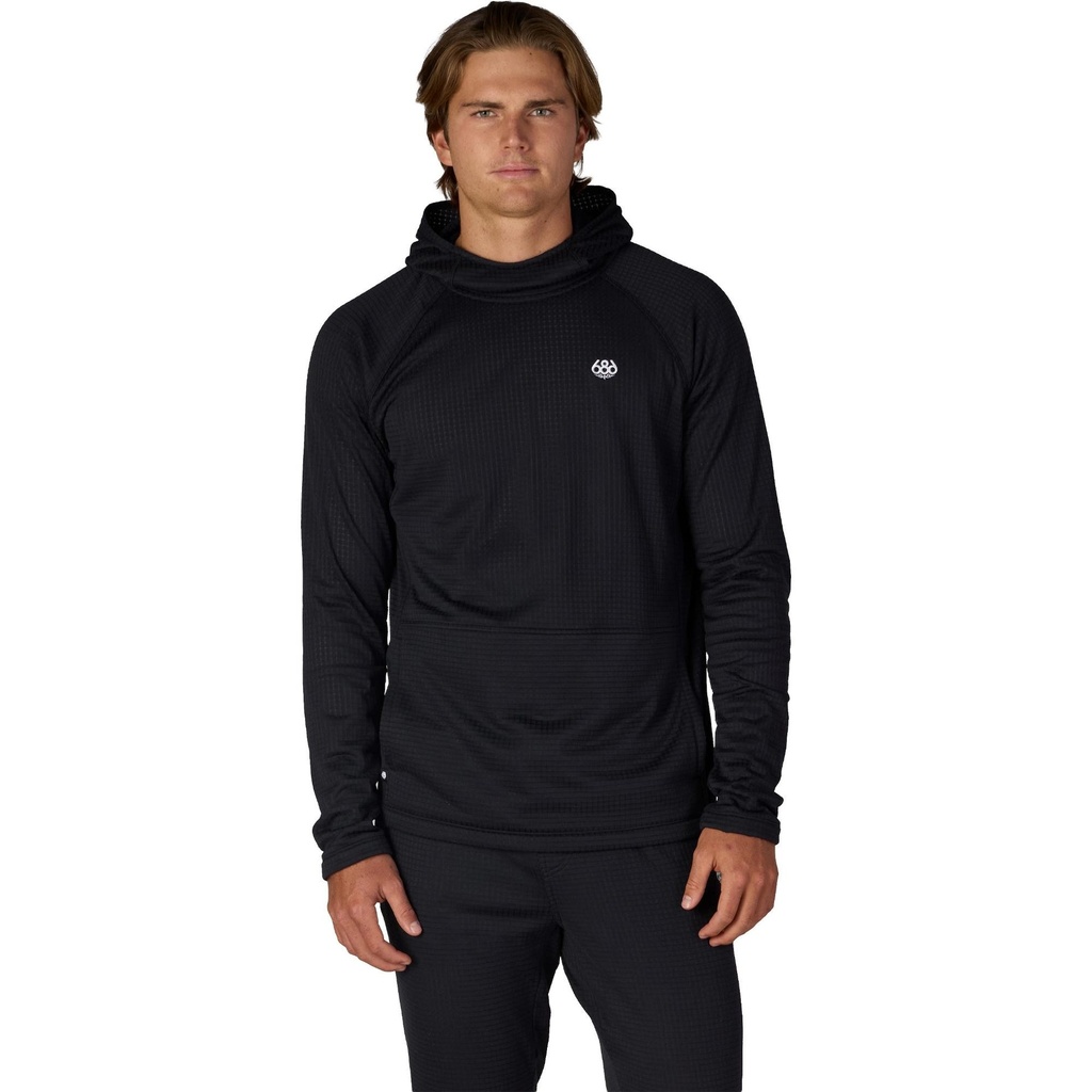 [000213352000000] 686 Men's Mission Grid Raglan Hoody (Black, S)