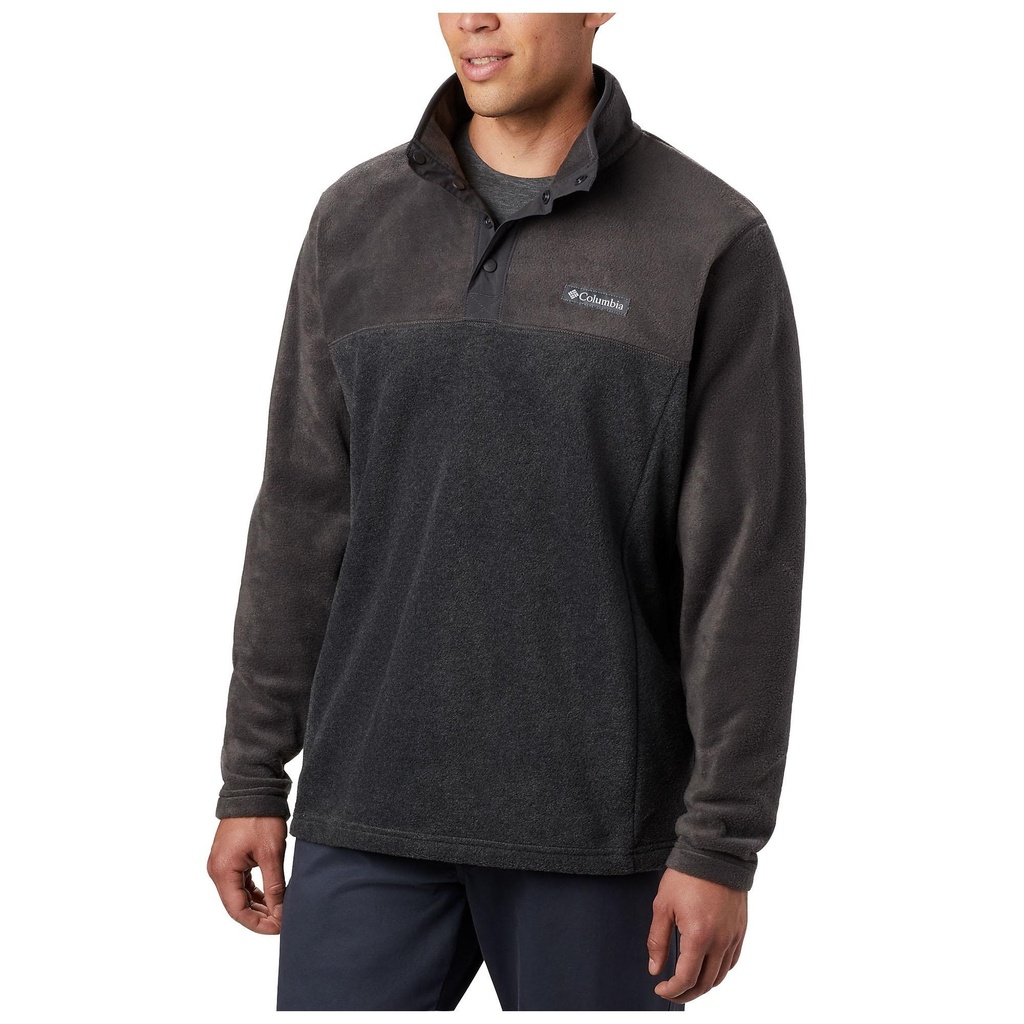 [000213385000000] Columbia Men's Steens Mountain Half Snap Fleece Pullover (Charcoal Heather/Shark, S)