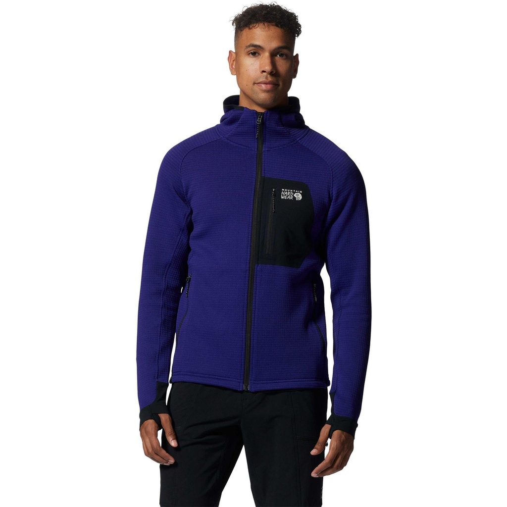 Mountain Hardwear Men's Polartec Power Grid Full Zip Hooded Jacket