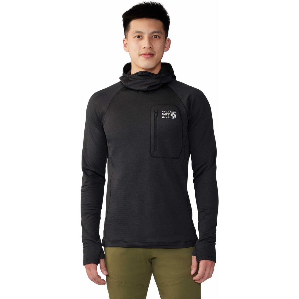 [000213424000000] Mountain Hardwear Mens Glacial Trail Hoodie (Black, S)