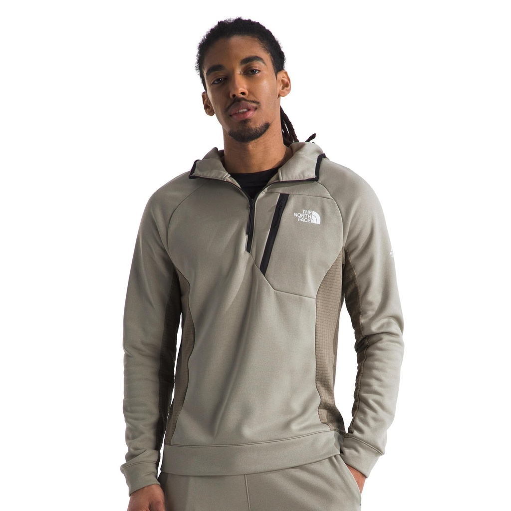 [000213556000000] The North Face Men's Mountain Athletics Fleece 1/4 Zip Hoodie (Clay Grey/Cavern Grey, S)