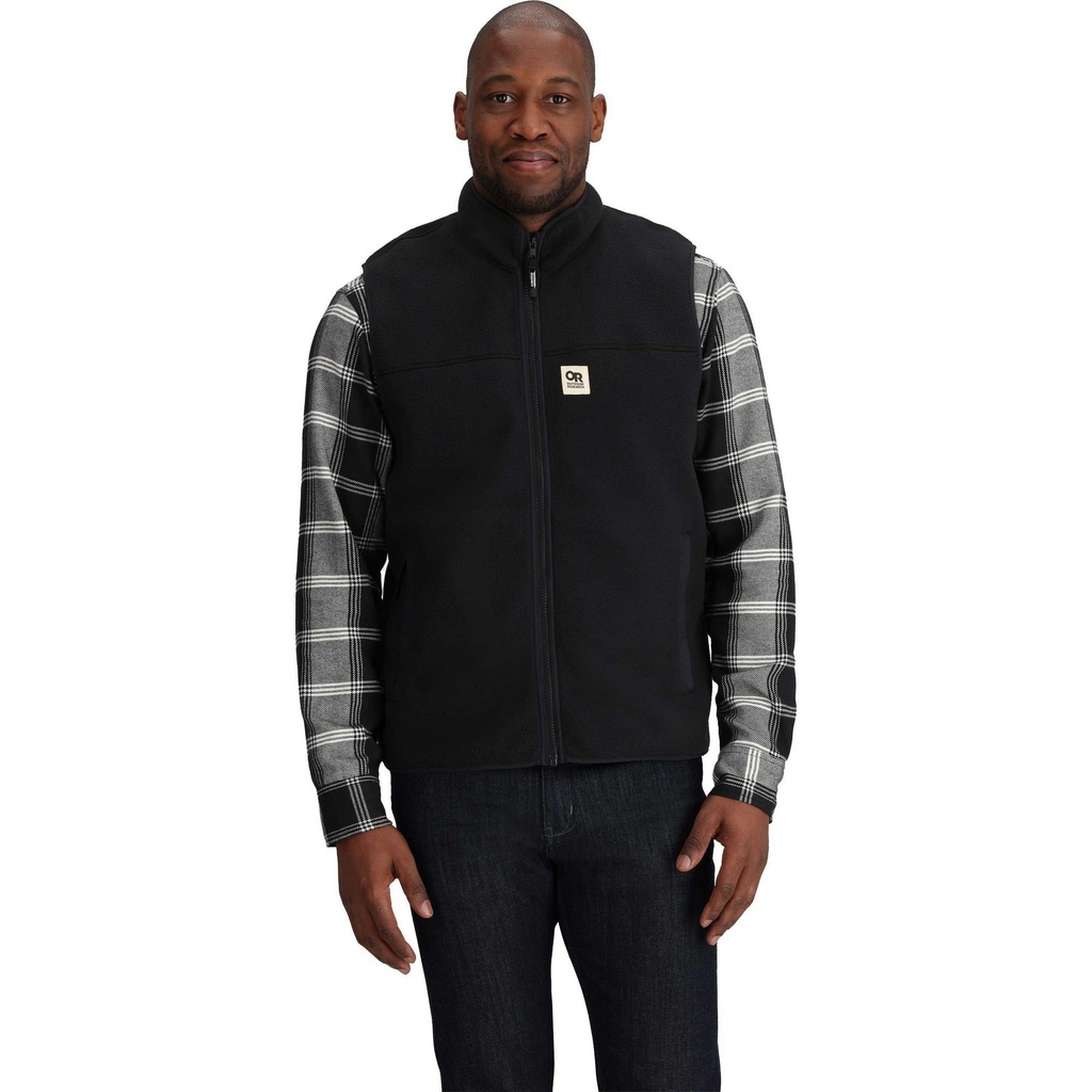 [000213591000000] Outdoor Research Men's Tokeland Fleece Vest (Black, S)