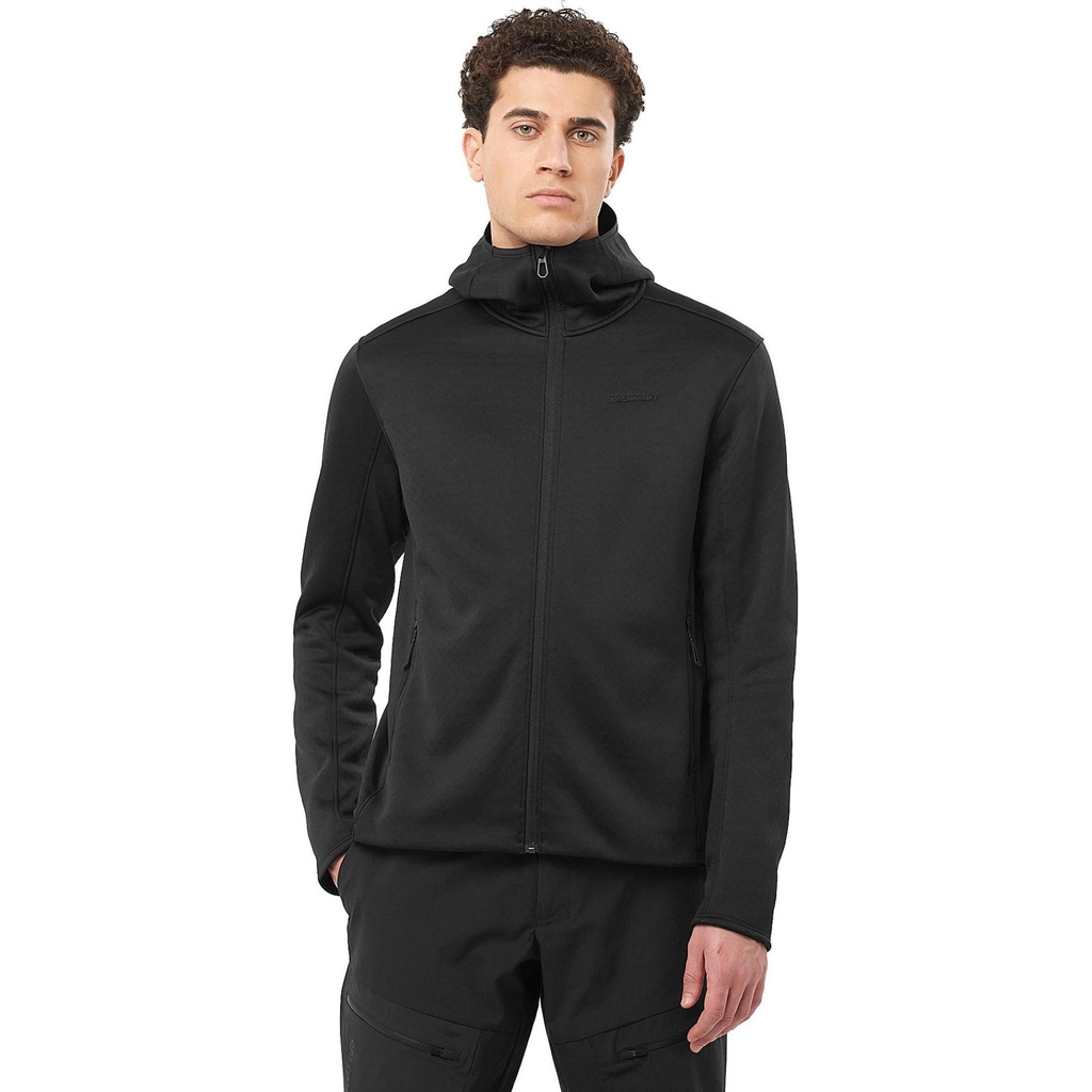 [000213718000000] Salomon Men's Essential Midwarm Full Zip Hoodie (Deep Black, S)