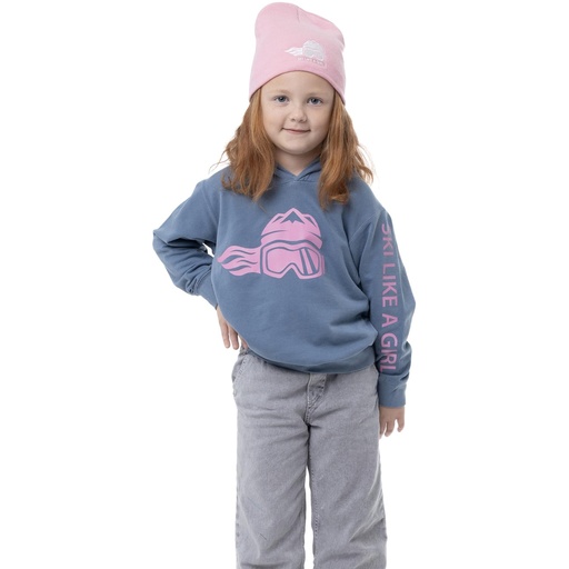 Ski Like A Girl Girls' Blue Jean Hoodie