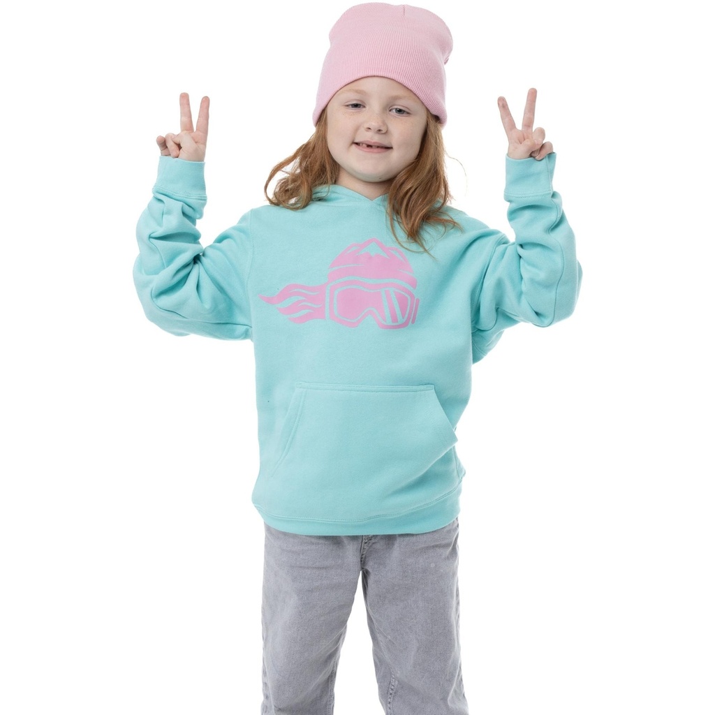 Ski Like A Girl Girls' Mint Pink Logo Hoodie