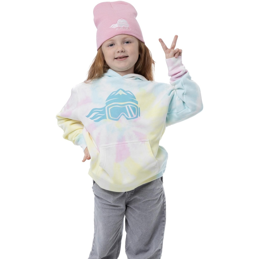 Ski Like A Girl Girls' Aqua Tie-Dye Hoodie