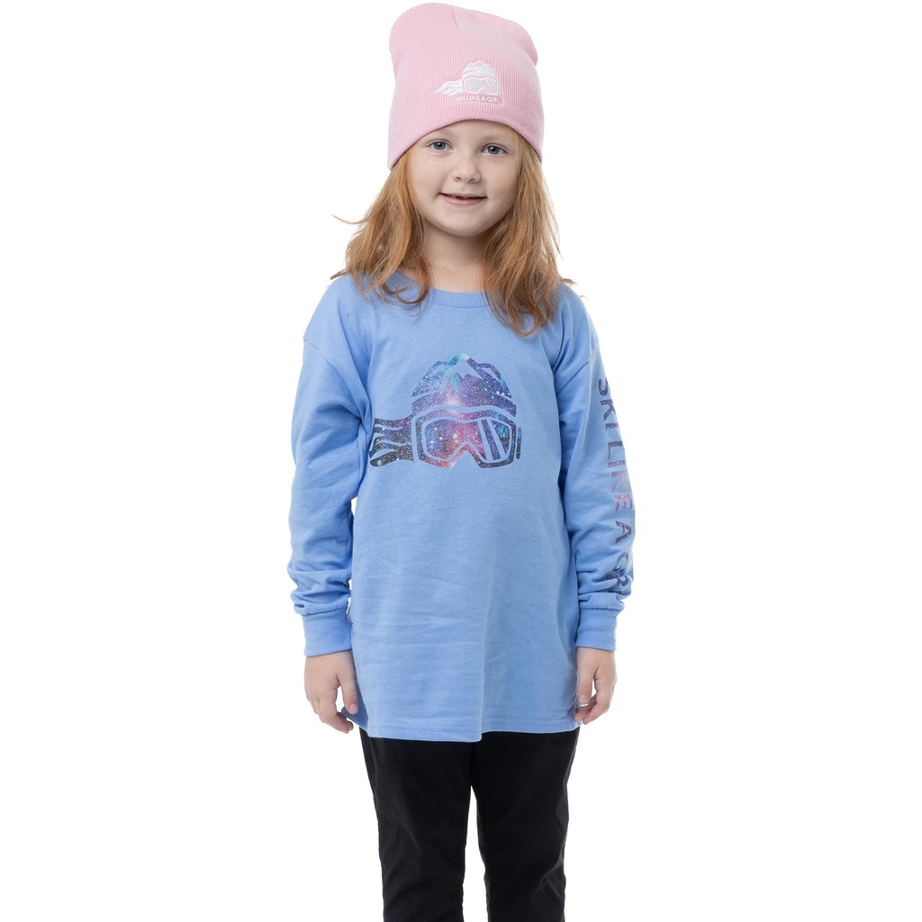 Ski Like A Girl Girls' Blue gALEXy Long Sleeve T-Shirt