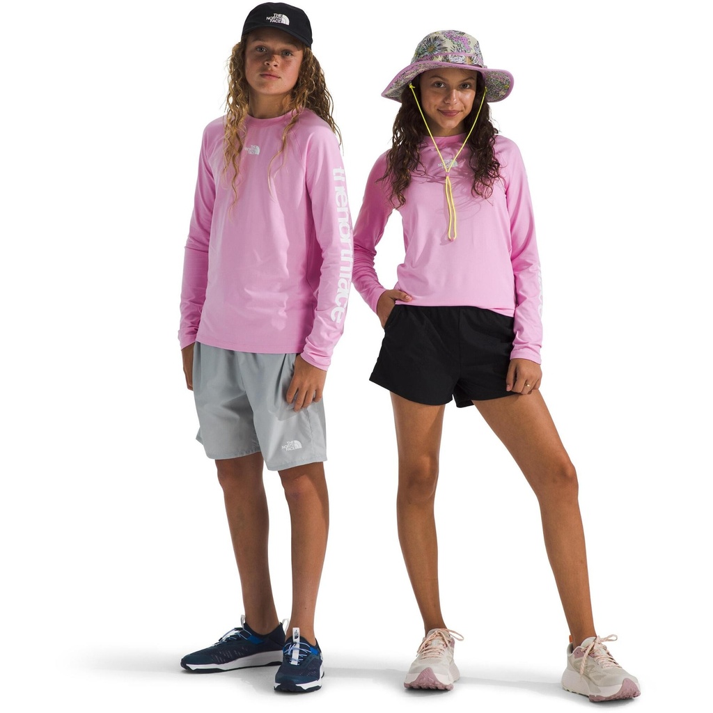 [000213908000000] The North Face Kids' Amphibious Long Sleeve T Shirt (Cyber Pink, XS)