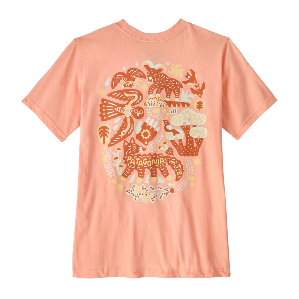 [000213979000000] Patagonia Girls' Graphic T Shirt (Tready to Roll/Sunlit Pink, XS)