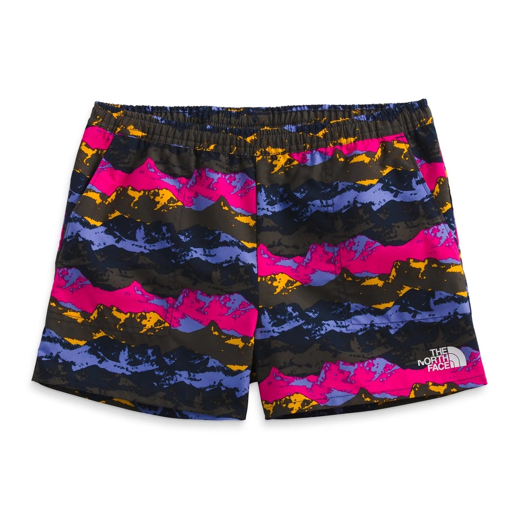 [000214094000000] The North Face Girls Amphibious Class V Shorts (Summit Navy Mountain Panorama Print, XS)