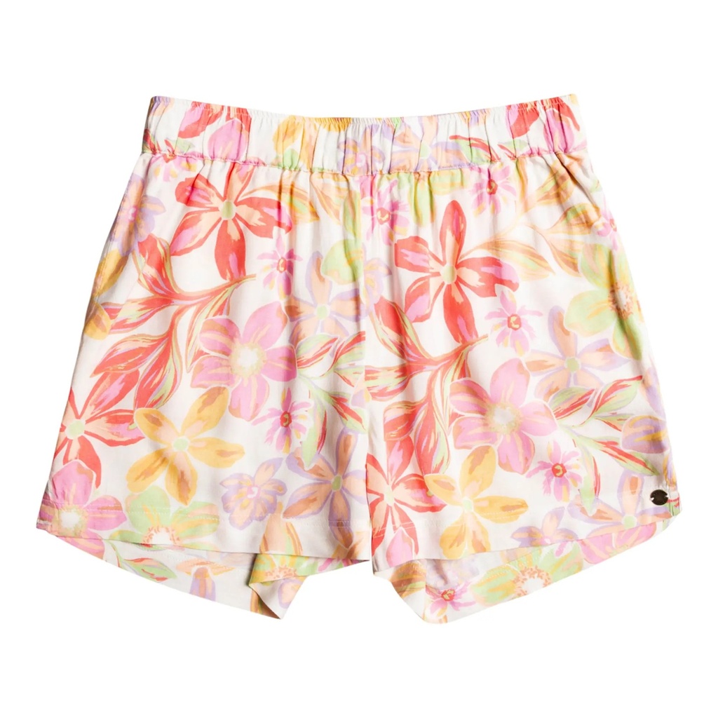 [000214142000003] ROXY Girls Blue Ocean Floor Shorts (Snow White Bayside Blooms, 7)