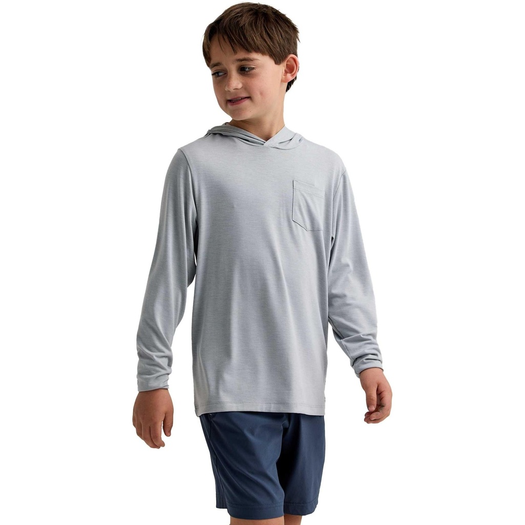 [000214175000000] Free Fly Kids' Bamboo Shade Hoodie (Heather Grey, S)