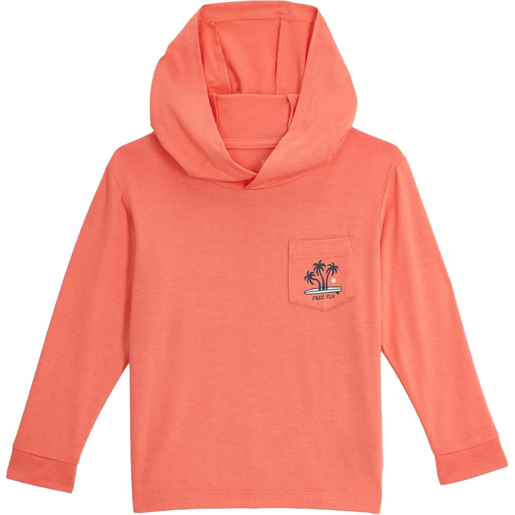 [000214218000000] Free Fly Little Kids' Toddler Bamboo Shade Graphic Hoodie (Party Wave Flamingo, 2T)