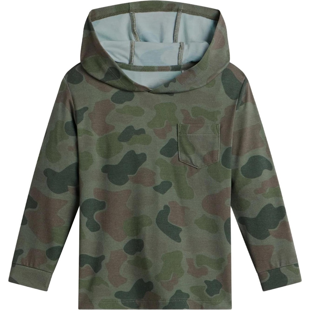 [000214219000000] Free Fly Little Kids' Bamboo Shade Hoodie (Green Camo, 2T)