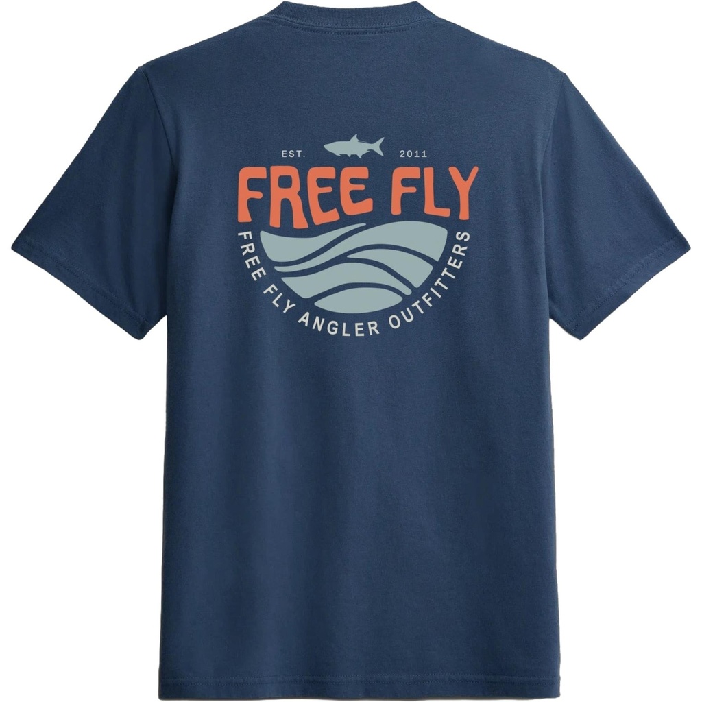[000214226000000] Free Fly Kids' Blue Edge Short Sleeve T-Shirt (XS)
